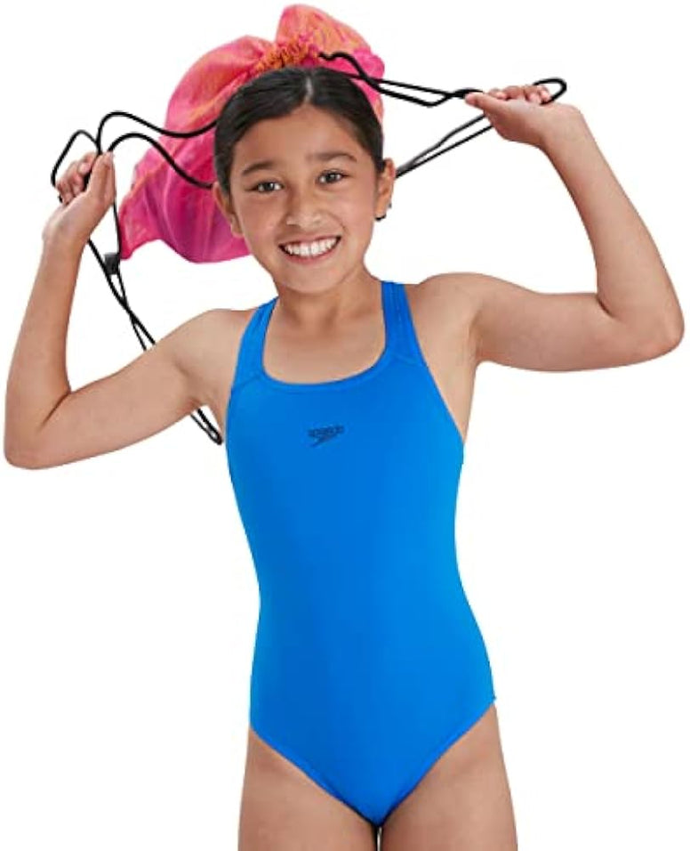 Speedo ECO Endurance+ Medallist Swimsuit, Comfortable, Stylish Design, Extra Flexibility, Junior Girls