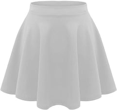 janisramone Kids Girls Children New Plain Flippy Flared High Waistband Stretch Short Mini Skater Skirts