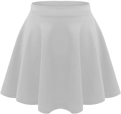 janisramone Kids Girls Children New Plain Flippy Flared High Waistband Stretch Short Mini Skater Skirts