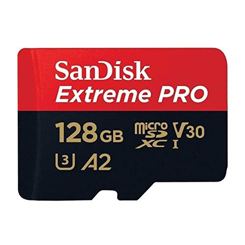 SanDisk 128GB Micro Memory Card Extreme Pro Works with Insta360 ONE X2, Insta360 One R Twin Edition Action Camera (SDSQXCY-128G-GN6MA) Bundle with (1) Everything But Stromboli MicroSD Card Reader