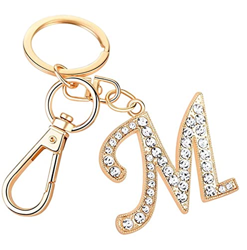 Goodern Keychain for Women Purse Charms for Handbags Crystal Alphabet Initial Letter Pendant with Key Ring, Keychain creative Letter A-Z for Car Key ring Alphabet Initial Letter Pendant
