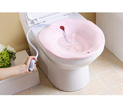 Sitz Bath with Flusher Over-The-Toilet Perineal Soaking Bath,Jxh-Life Avoid Squatting for Hemorrhoidal Relief, for Pregnant Women,for Post-Episiotomy Patients on The Toilet,Pink