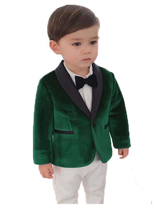 Toddler Boy Formal Suit Jacket Outfit Christmas Velvet Blazer Sports Coat for Kids Birthday Party JTZ019 8 Years
