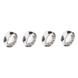 Male Jewelry Ring 4pcs Style Man Male Fashion Stylish Metal Accessory Titanium Women Football Jewelry for Finger Steel Decor Pattern Ring Male Ring Jewelry