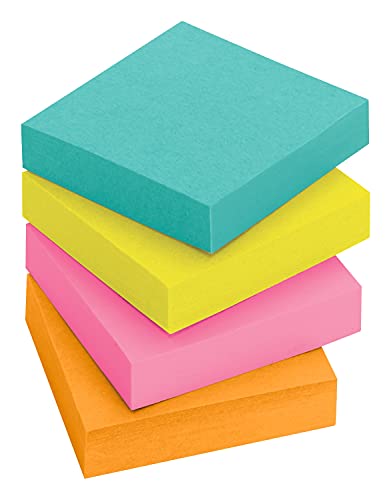 Post-it Super Sticky Notes 2 x 2 in (47.6 x 47.6 mm) 622 | Miami Assorted colors | Extra Sticky Notes | For Note Taking, To Do Lists | Clean Removal | Recyclable | 90 sheets/pad | 8 pads/pack