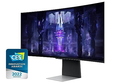 Samsung 34" Odyssey OLED G8 Gaming Monitor With Smart TV Experience, 0.03ms Response Time & 175Hz Refresh Rate, AMD FreeSync Premium Pro, IoT Hub & Voice Assistants - LS34BG850SMXUE