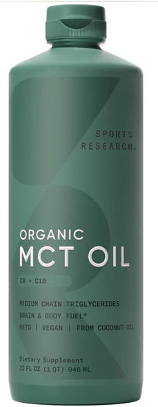 Sports Research, Organic MCT Oil, Unflavored, 32 fl oz (946 ml)