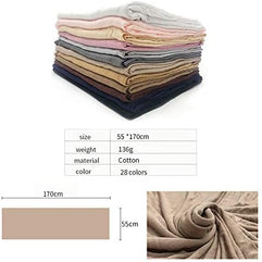 TazNha Women Ladies Scarf Soft Cotton Jersey Elastic Hijab Headscarf Shawl for Abaya