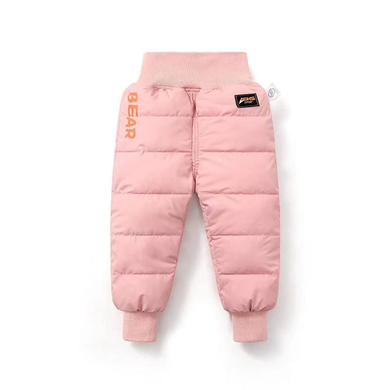 HENORD Baby Boys Girls Snow Pants Elastic Windproof Down Pants Lightweight Warm Winter Pants (6-12 Months)