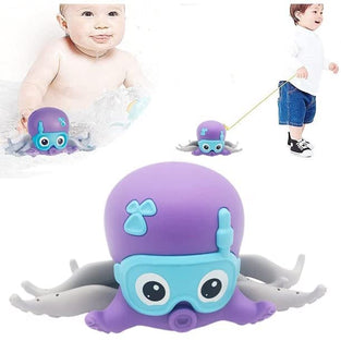 AMERTEER Octopus Bath Toy | Cute Walking Bath Tub Toy | Floating Octopus Toys for Bath Time for Toddlers | Pull String Toy Octopus | Preschool Shower Bathtub Octopus Toy Gift for Boy and Girls