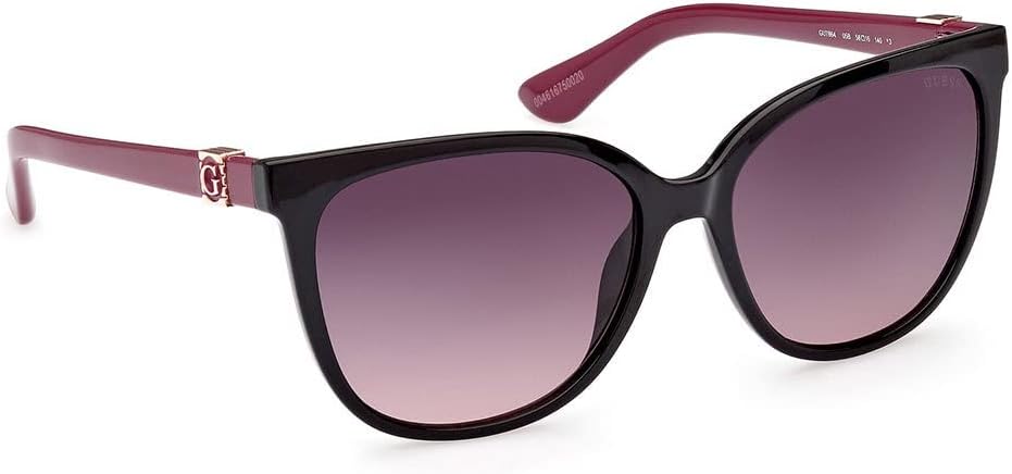 GUESS Womens Sunglasses , Black/Other/Gradient Smoke, 58 mm