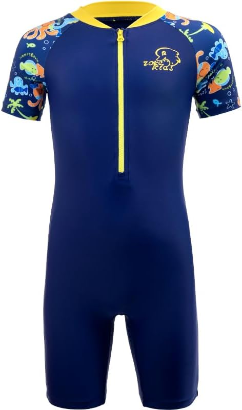 Karrack Girls and Boys One Piece Rash Guard Swimsuit Kid Water Sport Short Swimsuit UPF 50+ Sun Protection Bathing Suits