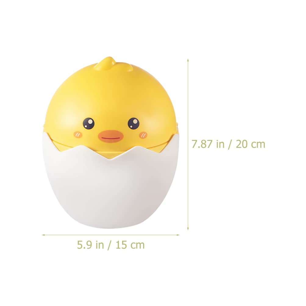 Gadpiparty Tiny Trash Bin Cute Duck Shape Trash Bin Cartoon Desktop Trash Can with Lid Flipping Lid Small Wastebasket for Office Kids Bedroom Dorm Home