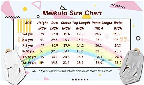 Meikulo Kids 2 Piece Outfits Girls Crop Tops Hoodies Long Sleeve Fashion Sweatshirts and Sweatpants