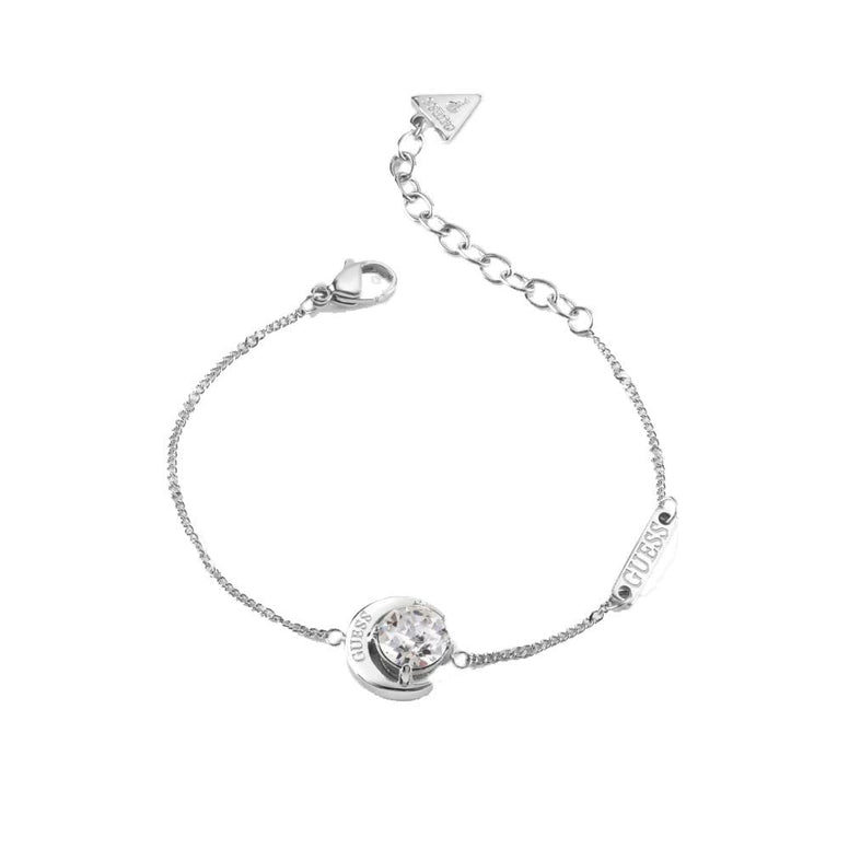 Guess Women's Solitaire and Moon Phases Bracelet, Silver, One Size