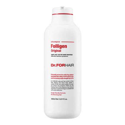 Dr.FORHAIR Folligen Original Biotin Shampoo (16.9oz) for Hair Regrowth Hair Loss Thinning Hair Relief Increase Volume Strength Thickening Treatment Root Enhancer (No Paraben, Silicone, Sulfates)