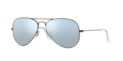 Ray-Ban Mens 0RB3025 Classic Flash Mirrored Aviator , Color: Matte Gunmetal/Green/Silver Mirror, Size: 58 mm
