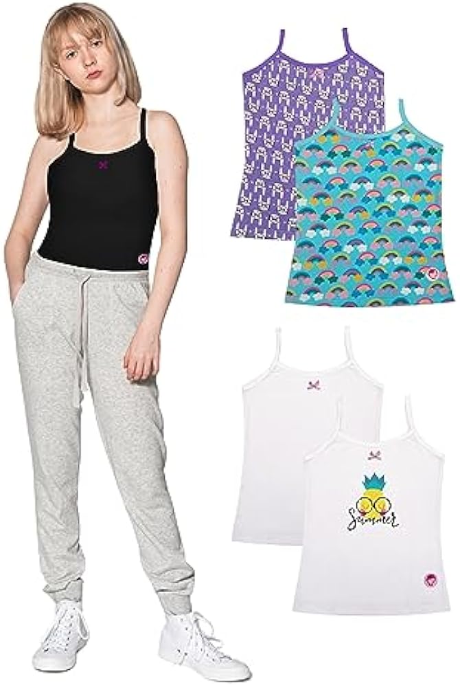 D'chica Girls Undershirt Cotton Camisoles Shelf Bra Layering Cami