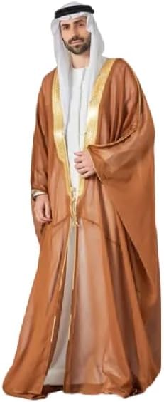 MAJAAZI Traditional Arabic BISHT| Cloak for Men | Kanthoora Overcoat| Cultural Formal Wear for Wedding Party Eid celebration