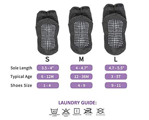 SHOWAY Unisex Kids Non Slip Ankle Socks For Infants 6 Pieces Modern Socks (3 Years)