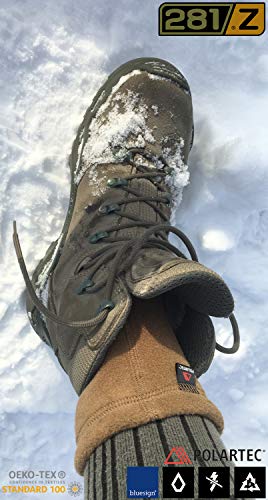 281Z Outdoor Warm 6 inch Liners Boot Socks - Military Tactical Hiking Sport - Polartec Fleece Winter Socks (Coyote Brown)