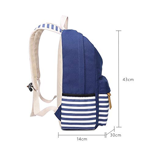 School Backpack,Student Canvas Bookbag Lightweight Laptop Bag with Shoulder Bags and Pen Case for Teen Boys and Girls