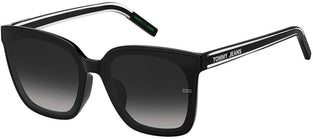 Tommy Hilfiger 0066/F/S Rectangular Shape Full Rim Sunglasses for Unisex, 65 mm Lens Width, Black/Grey