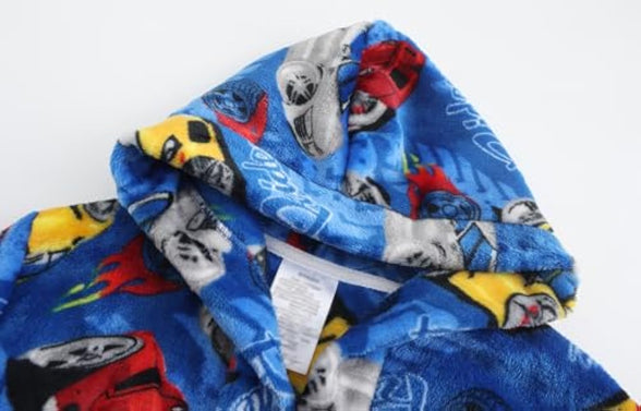 Kids Hooded Bathrobe Girls Soft Plush Hooded Flannel Pajamas Sleepwear Boys Spa Robe