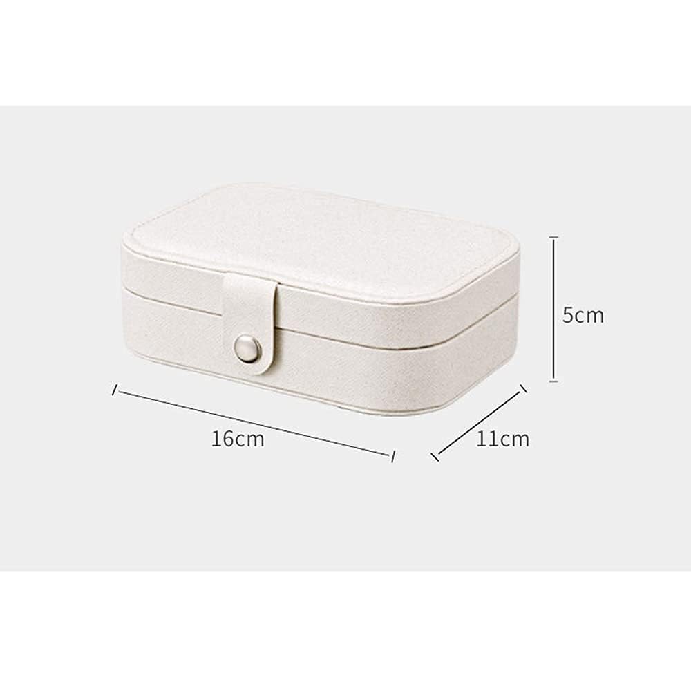 Beauenty Korean Style Fresh And Simple Girl Earrings Plate Jewelry Box Protable Leather Earrings Ring Multi-function Jewelry Storage Box