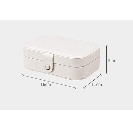 Beauenty Korean Style Fresh And Simple Girl Earrings Plate Jewelry Box Protable Leather Earrings Ring Multi-function Jewelry Storage Box