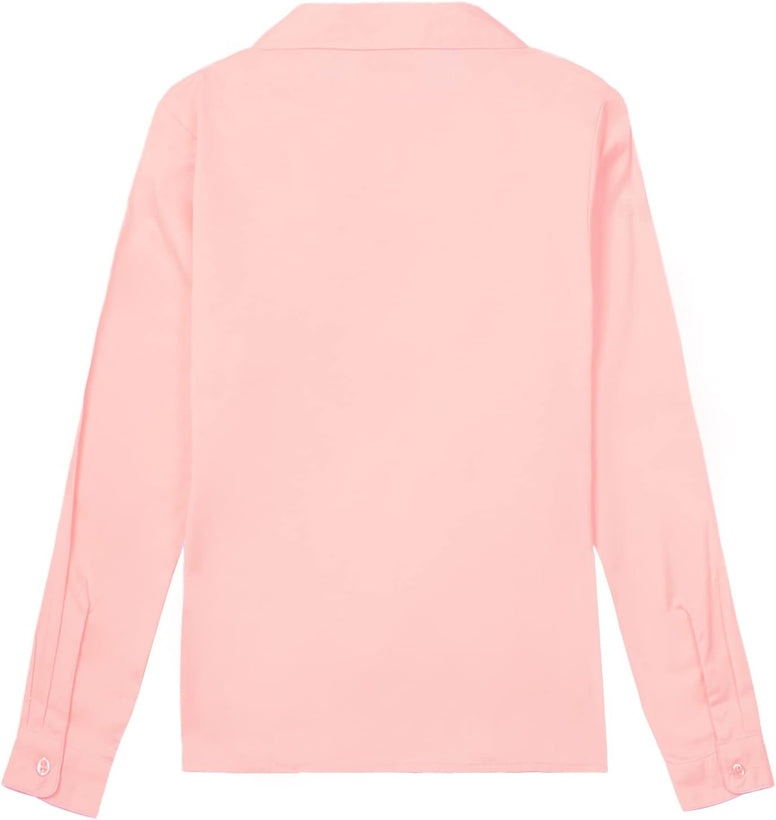 Mud Kingdom Girls Dress Shirts School Uniform with Peter Pan Collar Poplin Long Sleeve