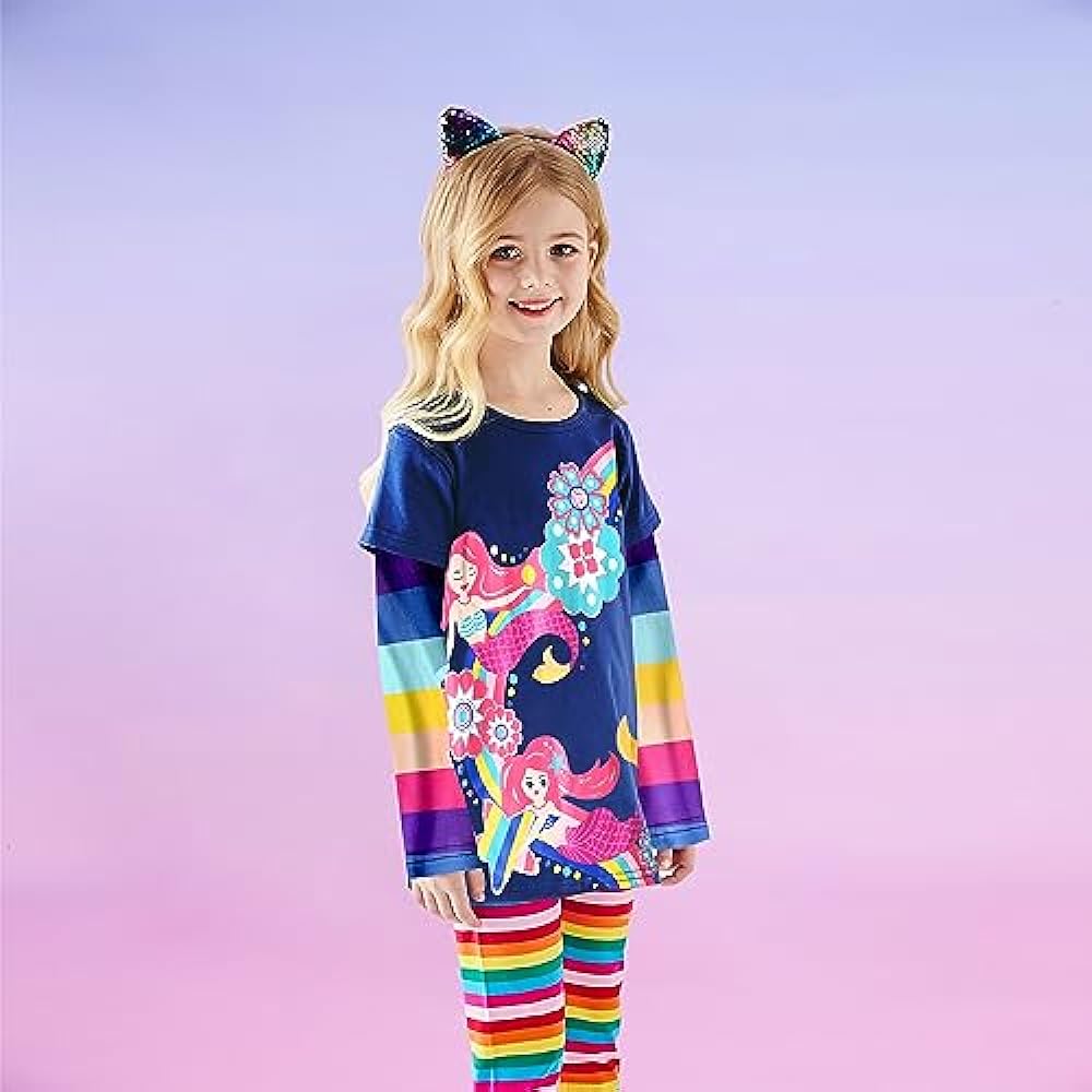 VIKITA Little Girls Cute Flower Long Sleeve T-Shirt Top for 1-8 Years