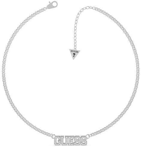 Guess Women's College Stainless Steel Silver Chain Necklace