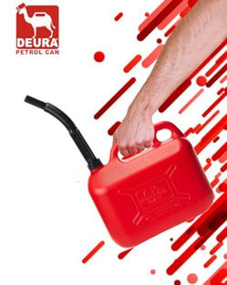 Deura Plastic Fuel Jerry Can, 10 Liter Capacity, Red Color