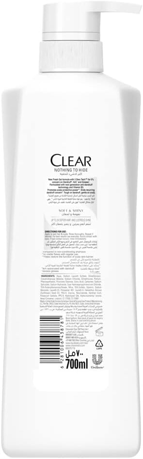 Clear Women 2 in 1 Anti-Dandruff Shampoo and Conditioner, for Dandruff Prone Scalp, Soft and Shiny, for up to 2x Softer Hair, 700ml