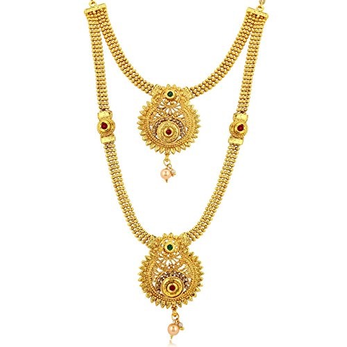 Sukkhi Classic Gold Plated Wedding Jewellery Long Haram Necklace Set For Women (N72489GLDPH022018)