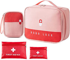 Portable First Aid Kit Empty, Camping First Aid Bag, Medicine Tools Travel Storage Bag, Suitable For Home Outdoor Hiking Camping Car Office Workplace（two-color） (Red)