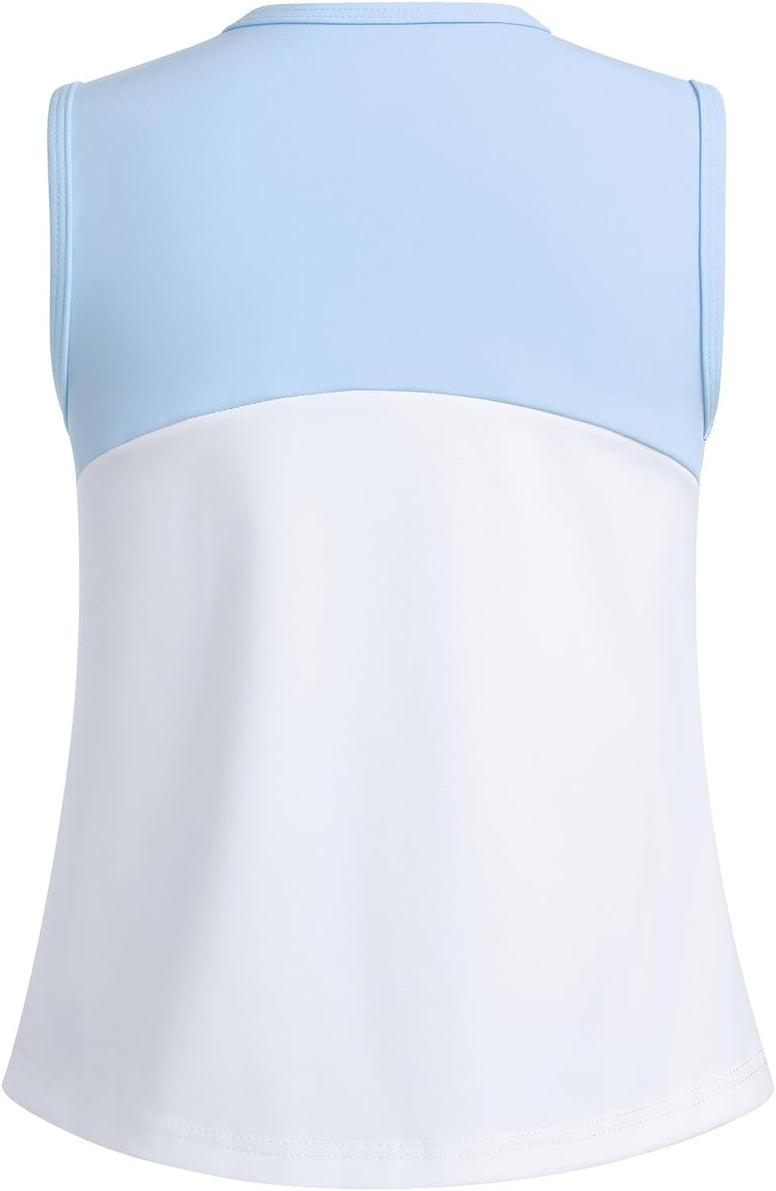 ODASDO Girls Tennis Golf Outfit Sleeveless Dress Tank Top with Pocket Shorts Skorts Set Sportswear Workout Athletic Clothes