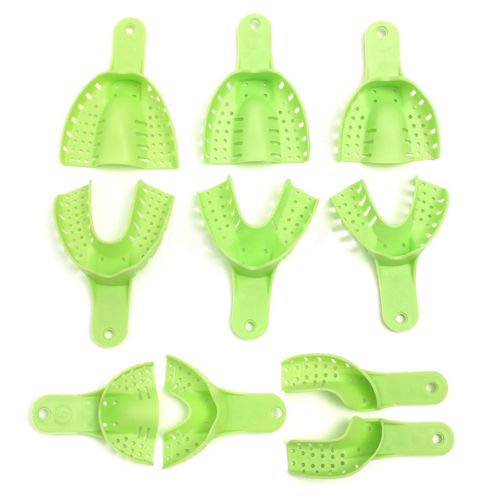 10x Dental Impression Trays Plastic Tooth Tray U Shape Teeth Holder Tools Green