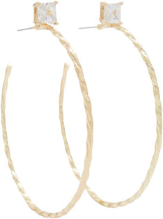 Aldo Womens Gold/Clear Multi Stretyn Pierced Earring One Size