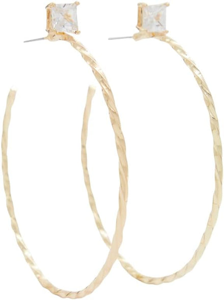 Aldo Womens Gold/Clear Multi Stretyn Pierced Earring One Size