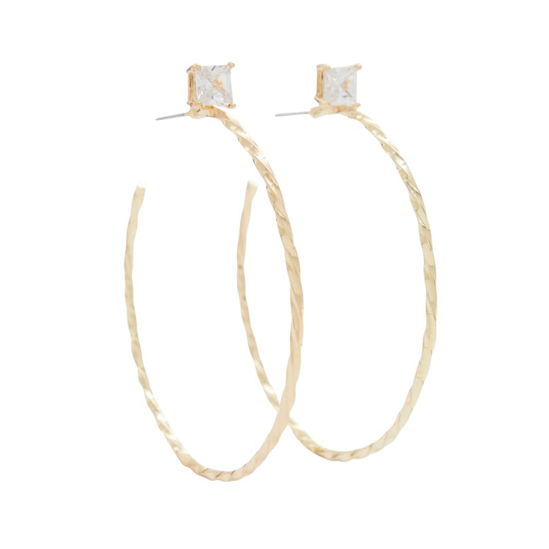 Aldo Womens Gold/Clear Multi Stretyn Pierced Earring One Size