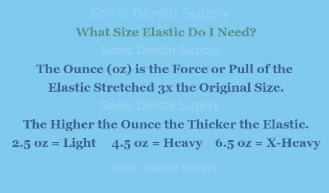 Sonic Dental - Amber 1/4" X-Heavy 6.5 oz - Orthodontic Elastic - Braces - Dental Rubber Bands