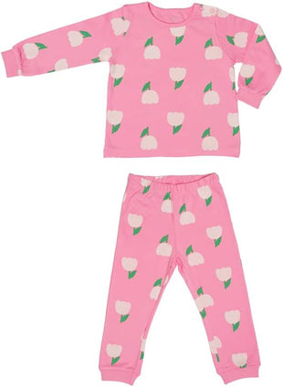 AIKO Girls AIKO-Kids Cute Pink Print Long Two Piece Pyjama Set Girls PJ set (pack of 1)