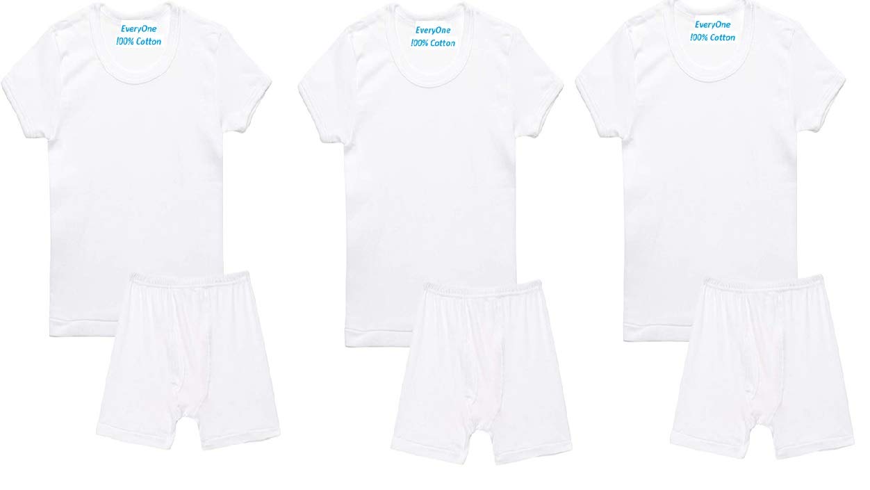 Boys Cotton Round Neck T-shirt and Boxer Underwear Set for Boys, 3 Set Pack offer (9-10 Year)