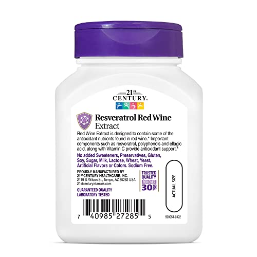 21st Century, Resveratrol Red Wine Extract, 90 Capsules