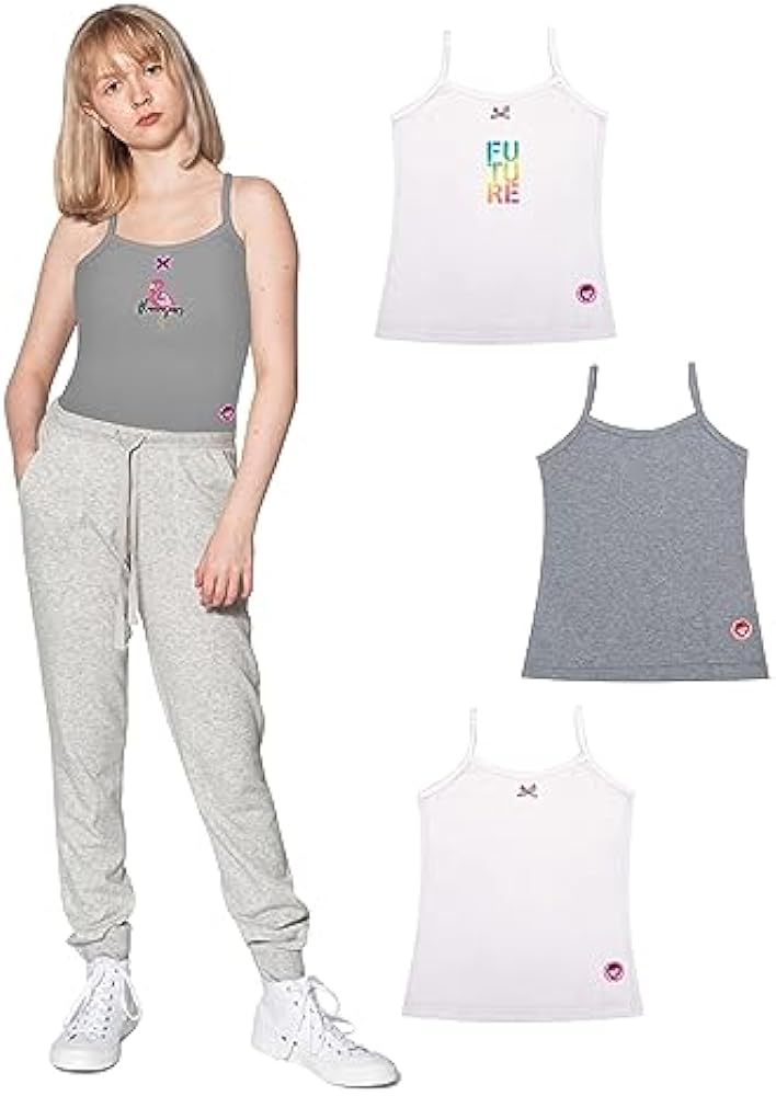 D'chica Girls Undershirt Cotton Camisoles Shelf Bra Layering Cami