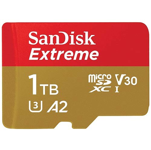 SanDisk 1TB MicroSDXC Extreme Memory Card Works with DJI Drone Series Mavic 3 Classic (SDSQXAV-1T00-GN6MN) V30 A2 4K UHD UHS-I Bundle with (1) Everything But Stromboli MicroSD Card Reader
