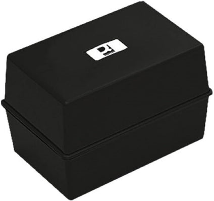 Q Connect Card Index Box, 5 x 3 Inches - Black