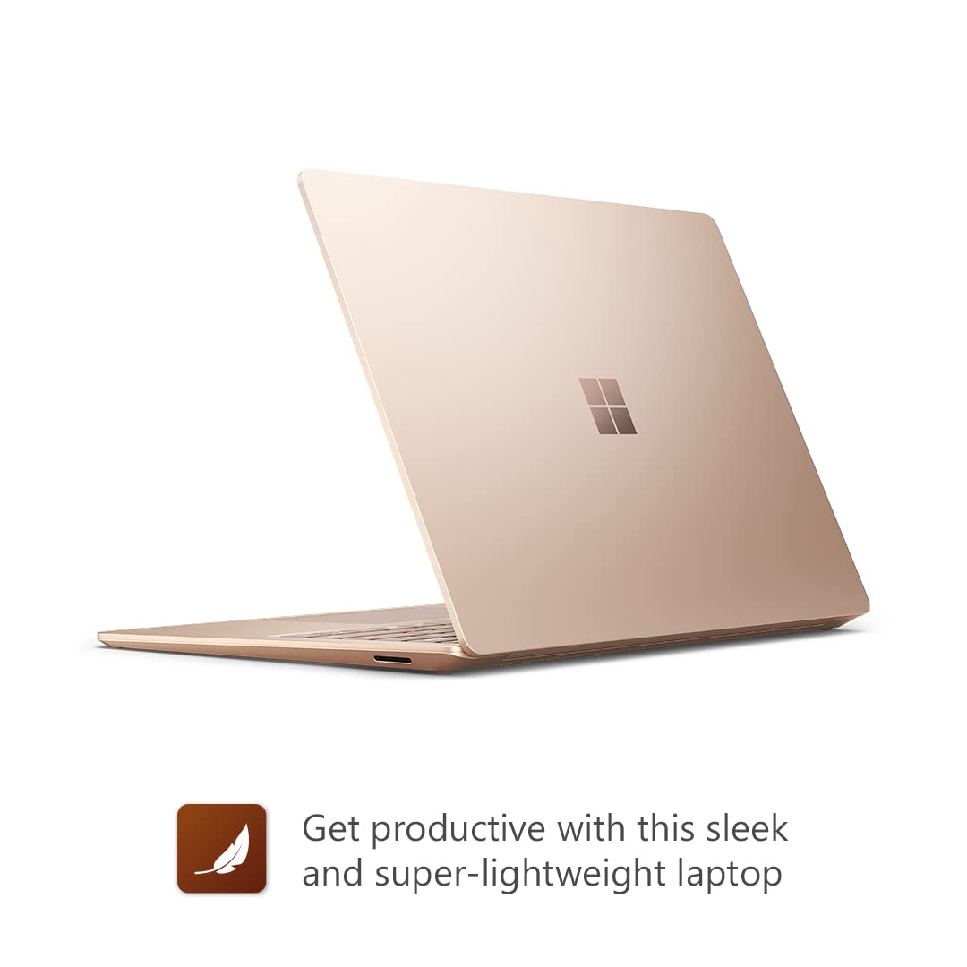 Microsoft Surface Laptop 5 Super-Thin 13.5 Inch Touchscreen Laptop - Gold - Intel EVO 12th Gen Core i5, 8GB RAM, 512GB SSD, Windows 11 Home, UK plug, 2022 Model